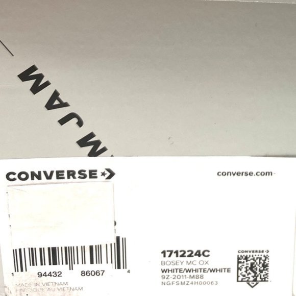 💖MEGA SALE💖Converse Men's Bosey MC Ox Canvas White Extra Pair Laces 171224C - Picture 3 of 11